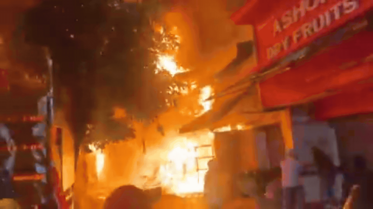 Devastating Blaze Destroys Dozens of Shops Near Jammu Railway Station