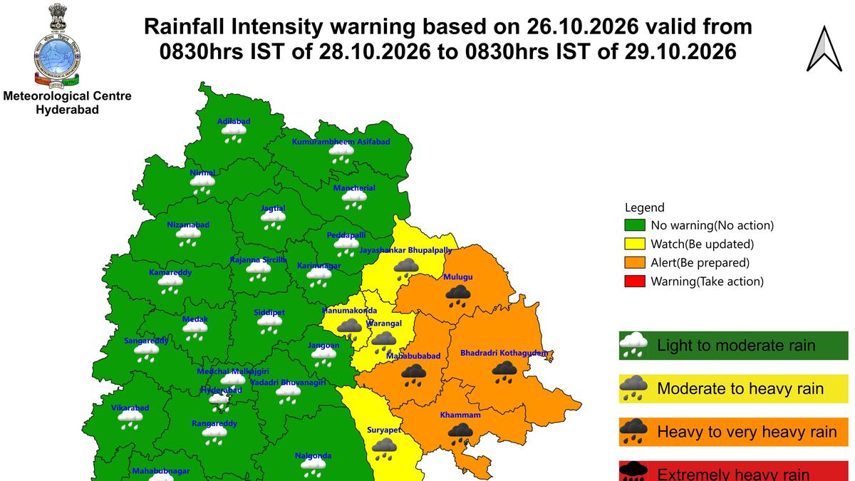 Cyclone Arnab: Telangana Issues Orange and Yellow Alerts Across Eight Districts Ahead of Severe Weather