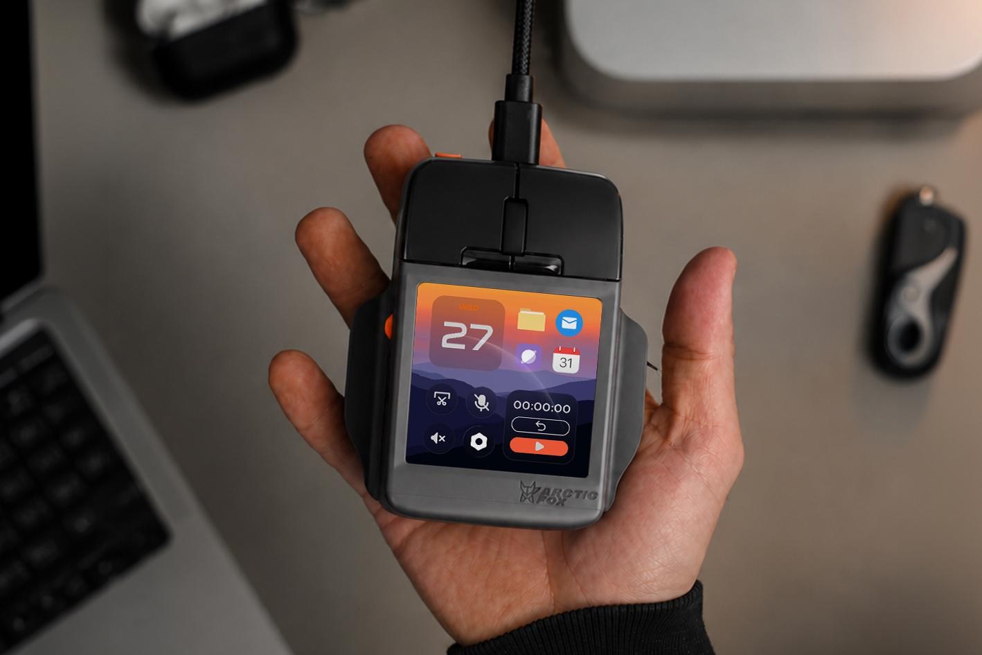 The Super Mouse puts a touchscreen macro pad under your hand